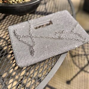 Jessica McClintock Silver Mesh Clutch